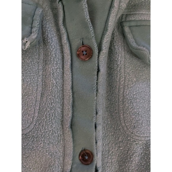 Free People Ruby Oversized Fleece Shacket Teal Button Down Long Sleeve- Size XS - Picture 8 of 12